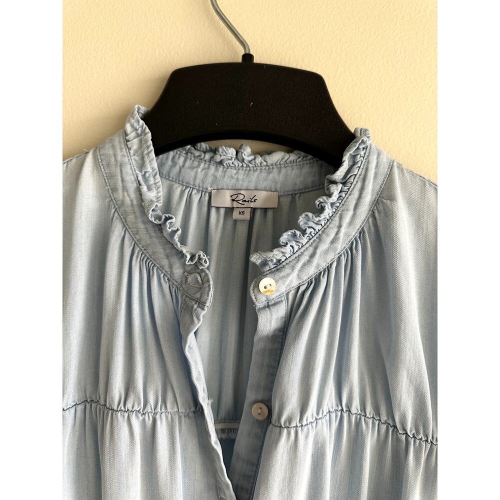 Rails Amina Flutter Sleeve Minidress Light Blue D… - image 8